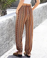 Cupshe Women's Woven Boho Striped Tapered Leg Pants