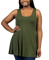 24seven Comfort Apparel Plus Sleeveless Tunic Tank Top