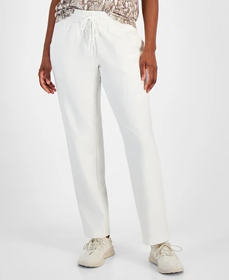 Id Ideology Women's High-Rise Straight-leg Fleece Sweatpants, Created for Macy's