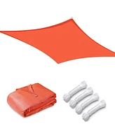 13x7 Ft 97% Uv Block Rectangle Hdpe Sun Shade Sail Heavy Duty Canopy Backyard