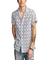 Lucky Brand Men's Batik Short Sleeve Camp Collar Shirt