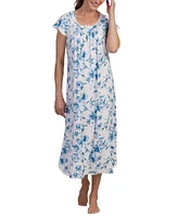 Miss Elaine Women's Cap-Sleeve Floral Nightgown