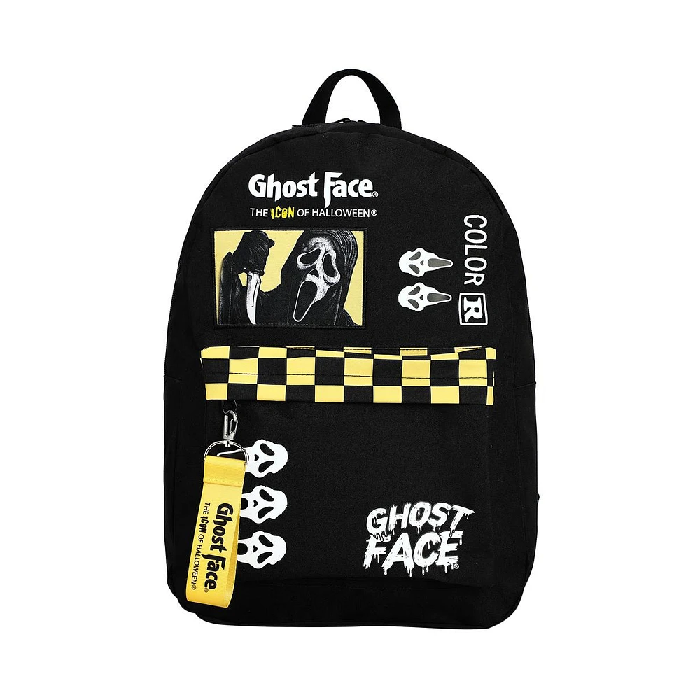 Scream Classic Horror Movie Ghost Face Character Checkered Backpack