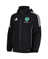 Adidas Men's Black Seattle Sounders Fc Tiro 24 Full-Zip Hoodie Rain Jacket