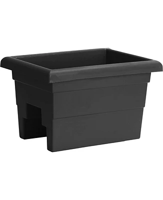 Novelty Countryside Weather Resistant Rail Planter, Black, 16"