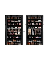 Slickblue 10 Tiers Shoe Rack with Dustproof Cover Closet Storage Cabinet Organizer