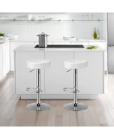 Sugift Set of 2 Adjustable Swivel Round Bar Stool Pub Chairs