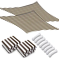 2 Pack 23x22 Ft 95% Uv Block Rectangle Sun Shade Sail Canopy Cover Net Outdoor