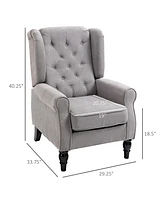 Homcom Button-Tufted Accent Chair with High Wingback, Rounded Cushioned Armrests