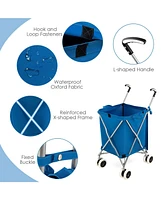 Inolait Folding Shopping Utility Cart with Water-Resistant Removable Canvas Bag