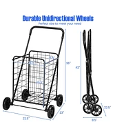 Sugift Portable Folding Shopping Cart Utility for Grocery Laundry
