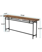 Tribesigns Console Table, 70.9 Inches Extra Long Sofa Table for Living Room, Industrial Narrow Console Sofa Tables Behind Couch, Entryway Hallway Foye