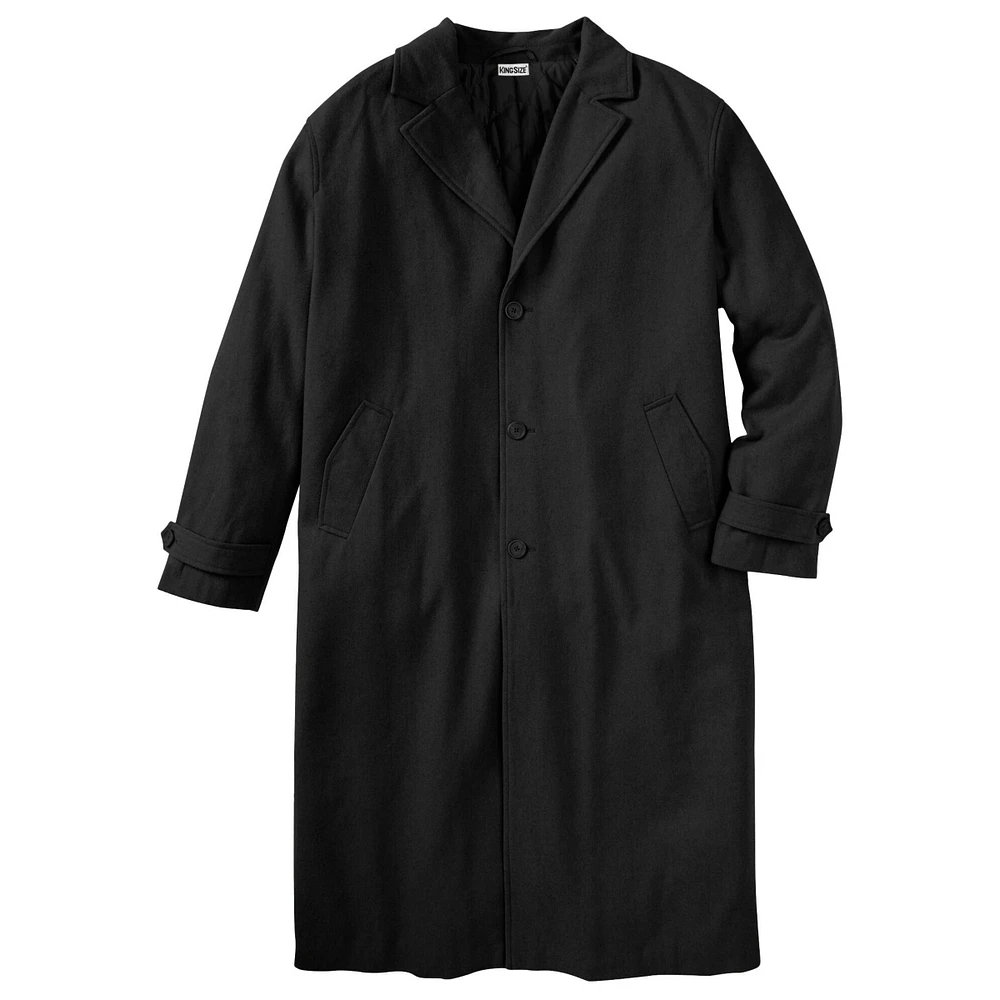 KingSize Big & Tall Wool-Blend Long Overcoat