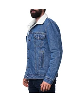 Alpine Swiss Men's Sherpa Lined Denim Jacket Classic Button Up Jean Trucker Coat