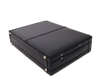 Alpine Swiss Expandable Leather Attache Briefcase Combination Locks Hard Case