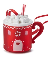 Holiday Lane Christmas Cheer Red & White Coffee Cup Ornament, Created for Macy's