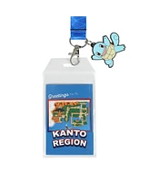 Pokemon Squirtle Blue Kanto Region Lanyard With Rubber Charm And Id Sleeve