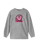 Kirby Boys Pixel Athletic Heather Long Sleeve Shirt