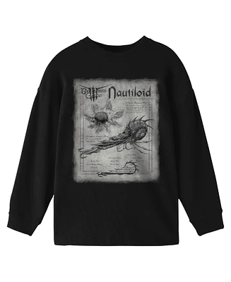 Dungeons & Dragons Boys Nautiloids Design Youth Black Long Sleeve Crew Neck Tee