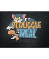 Tom and Jerry Boys The Struggle Is Real Vintage Characters Black Sweatshirt