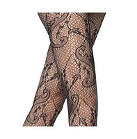 Stems Women's Fleur de Lis Fishnet Tights