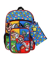 Super Mario Bros Characters & Power-Ups 16" Youth 5-Piece Backpack Set