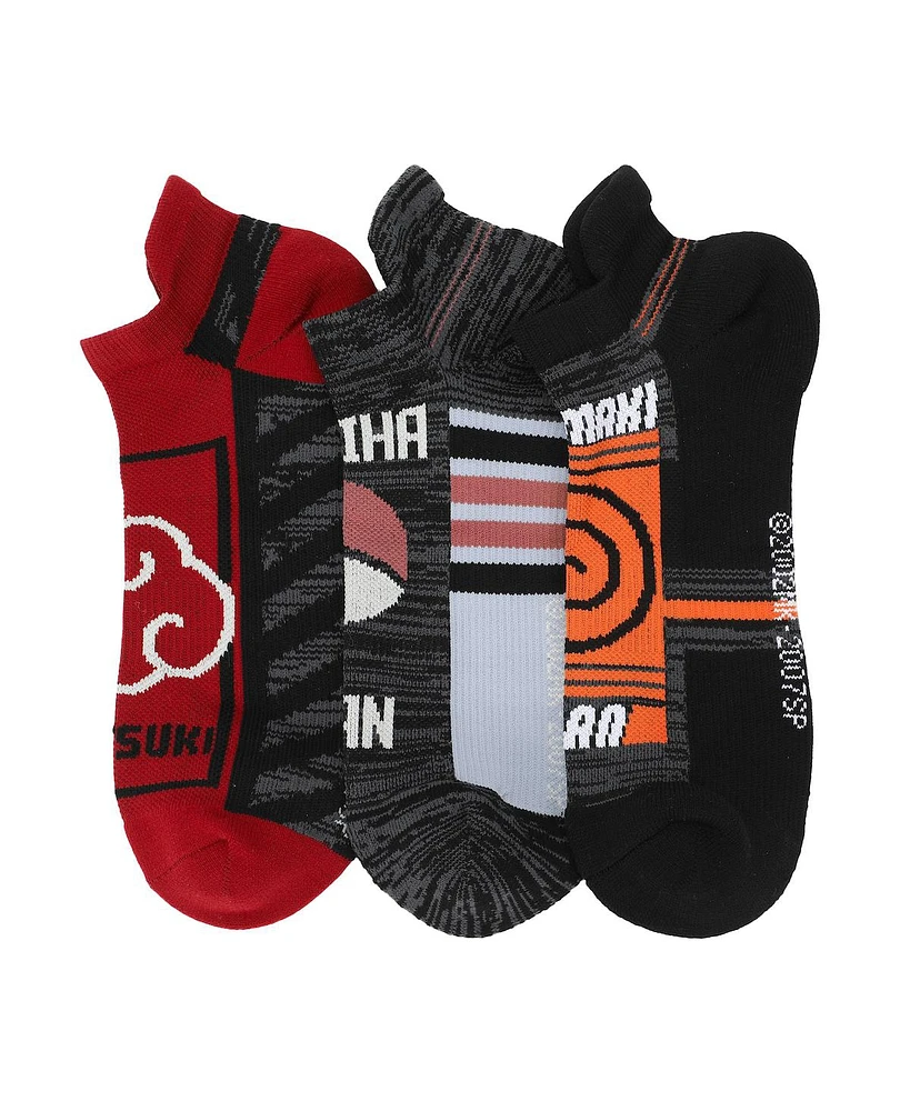 Naruto Men's 3-Pack of Adult Ankle Socks - Unleash Your Inner Ninja!