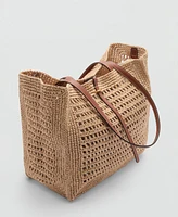 Mango Women's Natural Fiber Shopper Bag