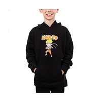 Naruto Boys Anime Cartoon Youth Black Hooded Sweatshirt