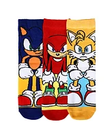 Sonic The Hedgehog Boys Characters Youth 3-Pack 360 Crew Socks