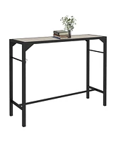 Outsunny 47" Outdoor Bar Table with Built-In Bottle Opener, Steel Frame