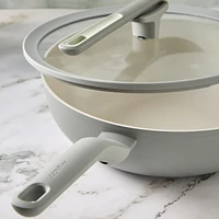 BergHOFF Balance Non-stick Ceramic Wok Pan 11", 4.4qt. With Glass Lid, Recycled Aluminum