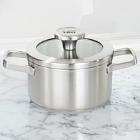 BergHOFF Graphite Recycled 18/10 Stainless Steel Stockpot 6.25", 1.7qt. With Glass Lid