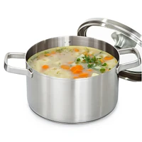 BergHOFF Graphite Recycled 18/10 Stainless Steel Stockpot 8", 3.6qt. With Glass Lid