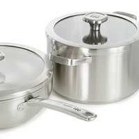BergHOFF Graphite Recycled 18/10 Stainless Steel Wok Pan 11", 5.2qt. With Glass Lid