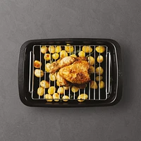 BergHOFF Graphite Non-stick Recycled Cast Aluminum Roaster with Removable Rack 16.5" X 11" X 2.75"