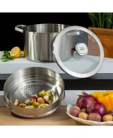 BergHOFF Graphite 3Pc Recycled 18/10 Stainless Steel Steamer Set