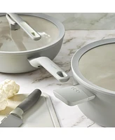 BergHOFF Balance 4Pc Non-stick Ceramic Stockpot and Wok Pan Set, Glass Lids, Recycled Aluminum