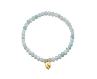 Satya Jewelry Tranquil Journey Lotus Aquamarine Gemstone Bracelet