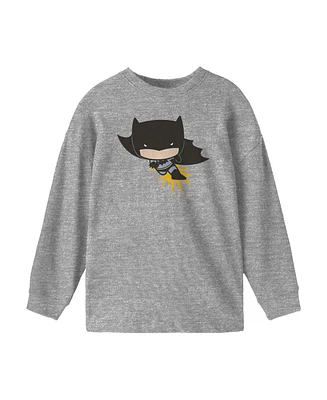 Dc Comics Boys Batman Chibi Grey Long Sleeve Shirt