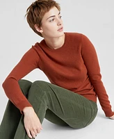 Charter Club 100% Cashmere Women's Long-Sleeve Crewneck Sweater, Regular & Petites, Created for Macy's