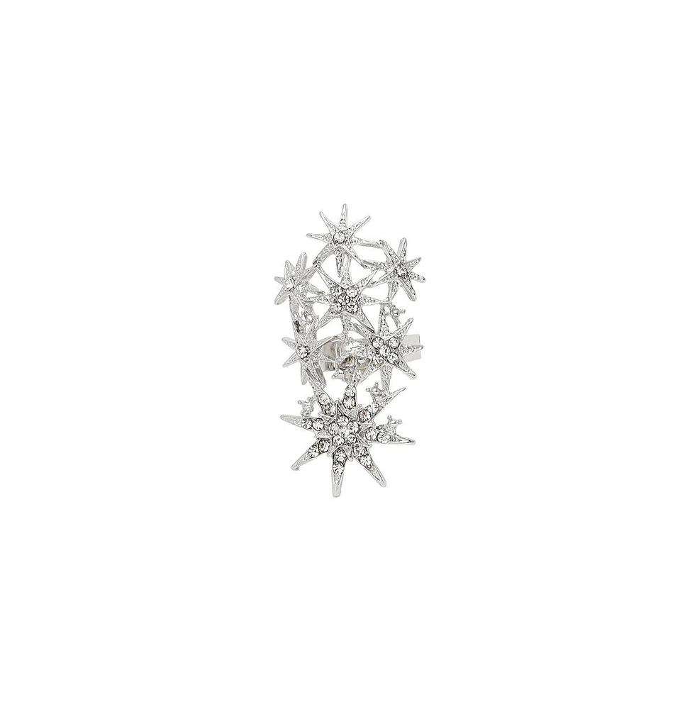 Sohi Women's Silver Celestrial Cocktail Ring