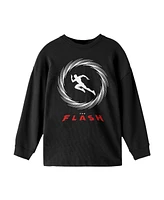 The Flash Boys White Running Silhouette Youth Black Long Sleeve Shirt