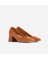 Nisolo Women's Fiorela Go-To Mid Heel Pumps Caramel