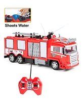 World Tech Toys Fire Truck Remote Control Truck w/ Light Up Lights Shoots Water