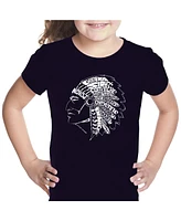 La Pop Art Girls Word T-shirt - Popular Native American Indian Tribes