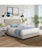 Boyd Sleep Chloe Linen Upholstered Platform Bed Frame