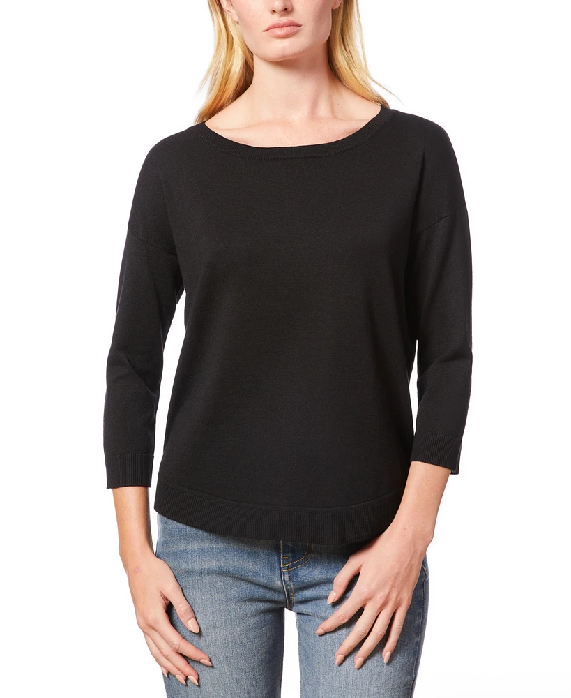 Melissa Paige Women's Boat-Neck Button-Back Sweater