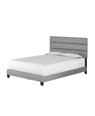 Boyd Sleep Piedmont Upholstered Tri Panel Channel Headboard Platform Bed Frame, Twin