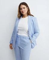 Mango Women's 100% Linen Suit Trousers